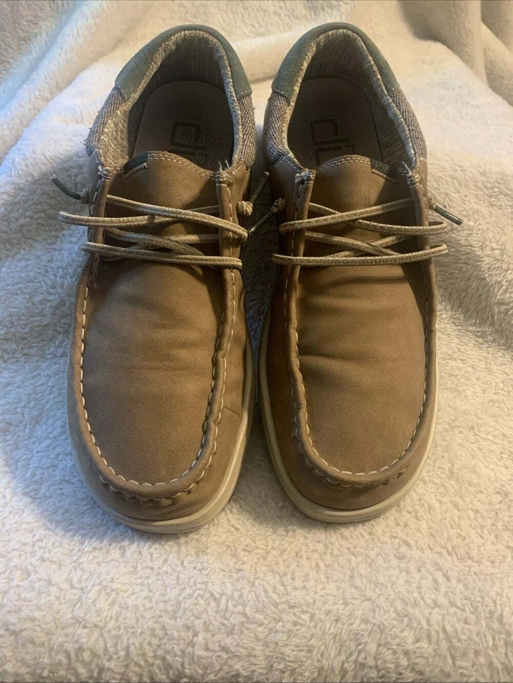 Hey Dude Size 11 Tan Casual Comfort Lace Up Sneakers / Boat Shoes